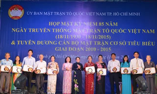 TP Hồ Chí Minh tuyên dương 85 cán bộ Mặt trận cơ sở tiêu biểu