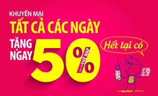 Viettel tặng 50% giá trị thẻ nạp cho khách hàng có tài khoản sắp “cạn”