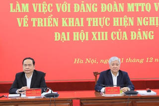 Đoàn kiểm tra của Bộ Chính trị làm việc với Đảng đoàn MTTQ Việt Nam