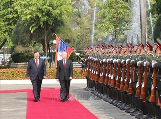 Tổng Bí thư, Chủ tịch CHDCND Lào đón, hội đàm với Tổng Bí thư, Chủ tịch nước Nguyễn Phú Trọng