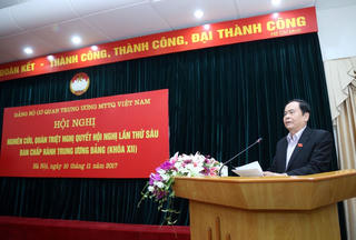 Mặt trận Trung ương thông báo kết quả Hội nghị Trung ương 6