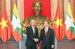 Chủ tịch nước Trần Đại Quang hội đàm với Tổng thống Myanmar