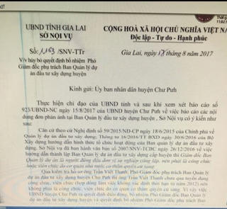 Hủy quyết định bổ nhiệm lao động hợp đồng làm Giám đốc BQL dự án