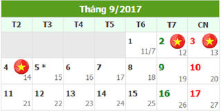 Dịp lễ 2-9 người lao động được nghỉ 3 ngày