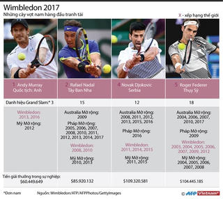 [Infographics] 'Nóng' cuộc chiến tranh ngôi vương tại Wimbledon