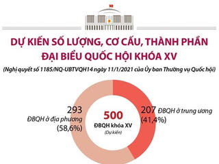 Dự kiến số lượng, cơ cấu, thành phần đại biểu Quốc hội khóa XV