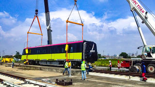 Đoàn tàu thứ 5 của tuyến Metro Nhổn - ga Hà Nội đã về đến Việt Nam