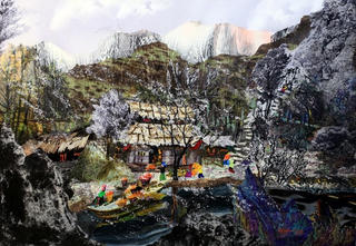 Sắc màu vùng cao trong tranh cắt vải