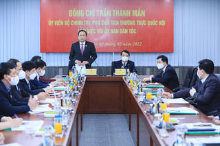 Phó Chủ tịch Thường trực Quốc hội Trần Thanh Mẫn làm việc với Ủy ban Dân tộc