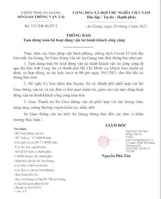 An Giang 'cấm cửa' xe khách đi qua địa bàn Long An, TP Hồ Chí Minh