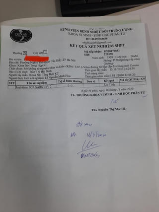 Thanh niên nghi mắc Covid-19 có kết quả âm tính với SARS-CoV-2