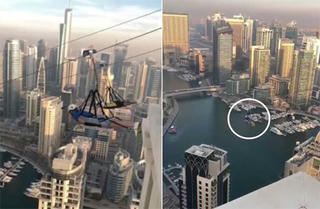 Zidane đu người từ nóc tòa nhà cao tầng