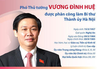 [Infographics] Chân dung tân Bí thư Thành ủy Hà Nội Vương Đình Huệ