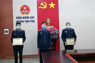 Xử lý hình sự vụ việc đầu tiên liên quan đến dịch Covid-19, Viện KSND huyện Tiên Yên được khen