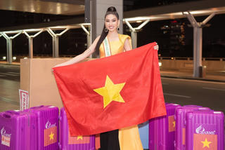 Ngọc Thảo mang gần 150 kg hành lý dự thi Miss Grand International