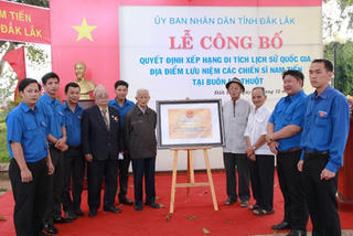 Di tích lịch sử lưu niệm các chiến sĩ Nam tiến tại Buôn Ma Thuột được xếp hạng quốc gia