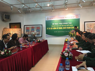 Bế mạc trại tranh lụa, tranh đồ họa đề tài lực lượng vũ trang