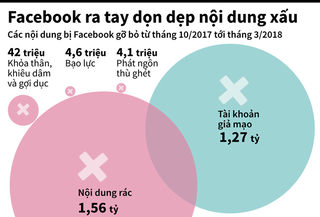 [Infographics] Facebook ra tay dọn dẹp nội dung xấu