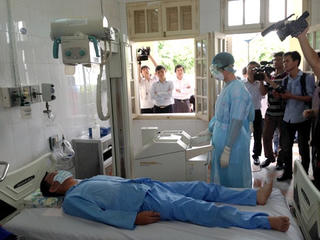 Diễn tập phòng chống dịch MERS-CoV tại BV Bắc Thăng Long, Hà Nội