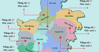 Bản đồ phân bố số ca mắc Covid-19 trên địa bàn tỉnh Hải Dương