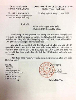 Vụ phóng viên bị khống chế: Chủ tịch Đà Nẵng yêu cầu làm rõ