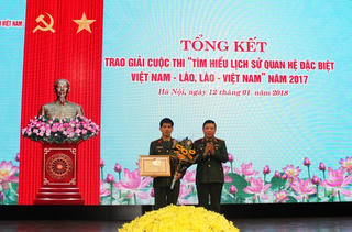 Trao giải cuộc thi tìm hiểu lịch sử quan hệ đặc biệt Việt Nam - Lào
