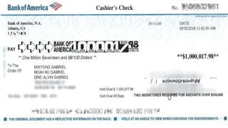 Một người đàn ông Mỹ trả lại tờ séc 1 triệu USD do ngân hàng gửi nhầm