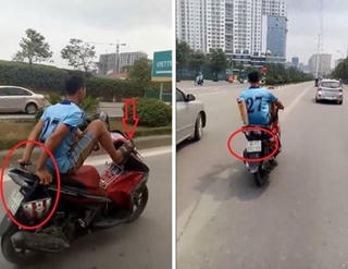 Xác định chủ xe máy vụ điều khiển bằng chân lấn làn BRT