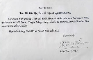 Phó phòng thuộc Văn phòng Tỉnh ủy bỏ trốn nghi do bị đòi tiền ‘chạy việc’(?)