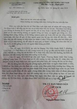 Cảnh báo nạn bắt cóc trẻ em tại Thái Hòa, Nghệ An