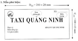Xe taxi của tỉnh Quảng Ninh có mẫu phù hiệu riêng