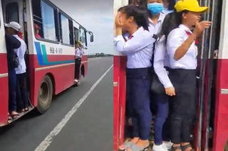 Tài xế để học sinh đu bám trên cửa xe buýt bị tước giấy phép lái xe