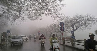 Mưa phùn và sương mù rải rác các tỉnh miền Bắc