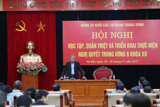 Đảng ủy Khối Các cơ quan Trung ương quán triệt nghị quyết Trung ương 6