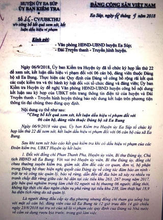 Huyện Ea Súp xem xét kỷ luật 6 cán bộ đảng viên
