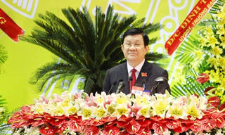 Chủ tịch nước Trương Tấn Sang dự Khai mạc Đại hội Đảng bộ tỉnh Bình Dương lần thứ X