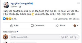 Facebook của cầu thủ Quang Hải bị hacker xâm nhập