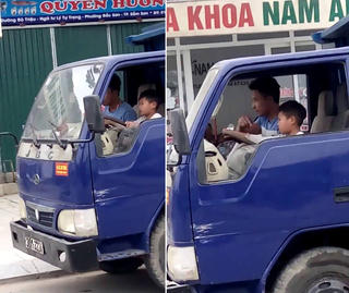 Người để cháu bé lái xe bị phạt 8 triệu đồng
