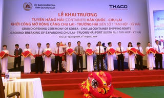 Khai trương tuyến vận chuyển container Hàn Quốc - Chu Lai