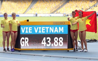 Tú Chinh cùng đồng đội giành HCV 4x100m nữ, phá kỷ lục SEA Games