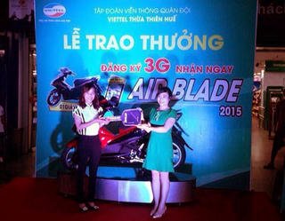 Sử dụng 3G của mạng Viettel trúng xe AirBlade