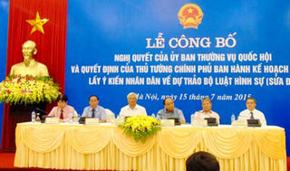 Lấy ý kiến nhân dân dự thảo Bộ luật Hình sự