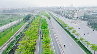 Hà Nội: 'Phiêu' trên con đường rợp bóng bàng lá nhỏ