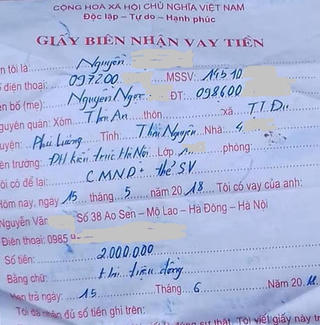 Nam sinh treo cổ bên cạnh giấy vay nợ… 2 triệu đồng