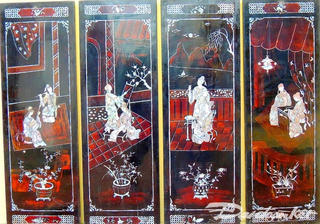 Sưu tầm bộ tranh sơn mài cổ khắc họa chuyện tình Kim - Kiều