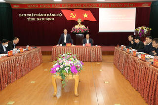 Phó Chủ tịch - Tổng Thư ký Lê Tiến Châu khảo sát tại Nam Định