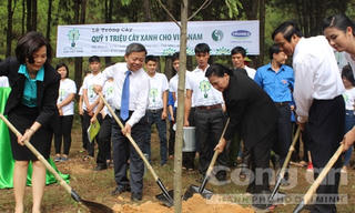 Trồng cây tri ân các anh hùng liệt sỹ tại Ngã ba Đồng Lộc