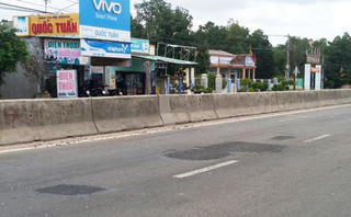 Ổ gà trên tuyến đường Quốc lộ 1A đã được khắc phục