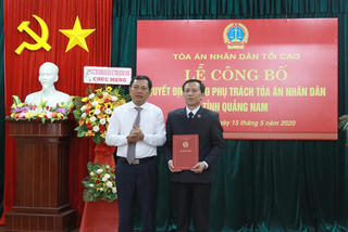 Ông Đặng Quốc Lộc phụ trách TAND tỉnh Quảng Nam