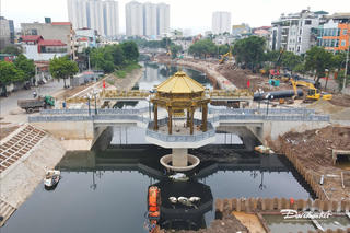 Đập dâng trên sông Tô Lịch hoạt động thế nào sau khi bổ cấp nước từ Hồ Tây?